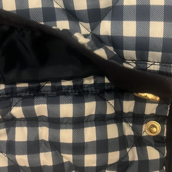 Andrea Jovine blue & white puffy gingham quilted vest SZ large preppy  casual - Picture 4 of 15